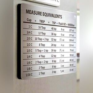 Stainless Steel Measure Equivalents Magnet, new in a package